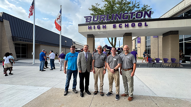 Members of the CANCO team with Burlington CSD Superintendent.